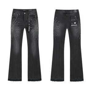 Black Embellished Men's Jeans